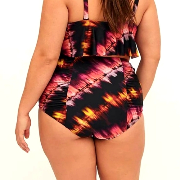 ❤️NWT VINTAGE TORRID SWIM BOTTOM - TIE-DYE - HIGH WAIST BRIEF - PLUS SIZE 2X - Picture 2 of 9